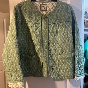 Fat Face Sage Green Quilted Utility Jacket